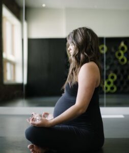 Woman performing a yoga pose
